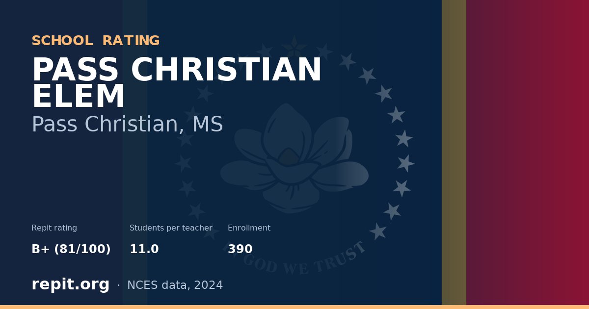 PASS CHRISTIAN ELEM, Pass Christian, MS — Repit school rating B+ (81/100)