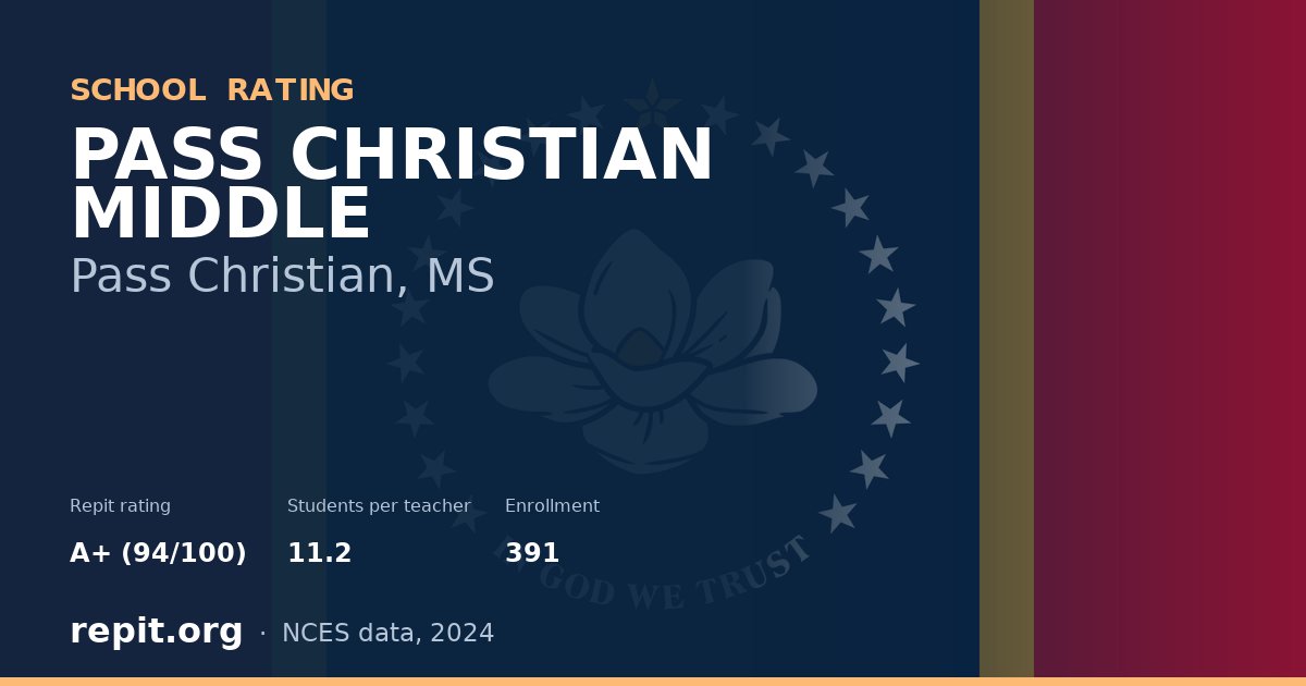 PASS CHRISTIAN MIDDLE, Pass Christian, MS — Repit school rating A+ (94/100)