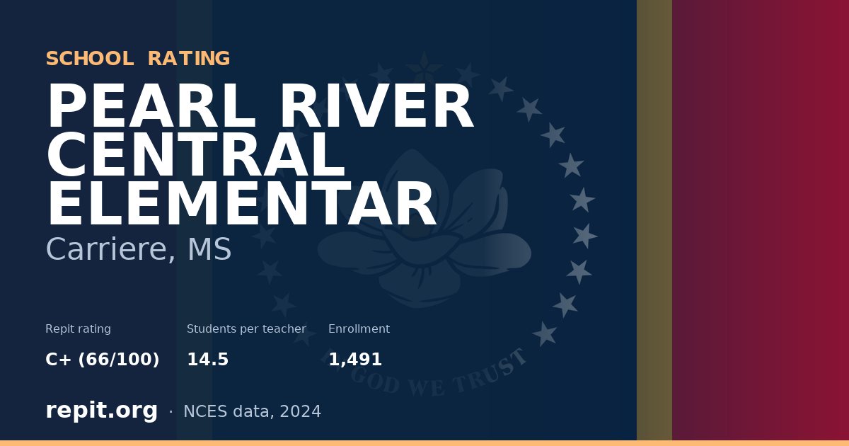PEARL RIVER CENTRAL ELEMENTAR, Carriere, MS — Repit school rating C+ (66/100)