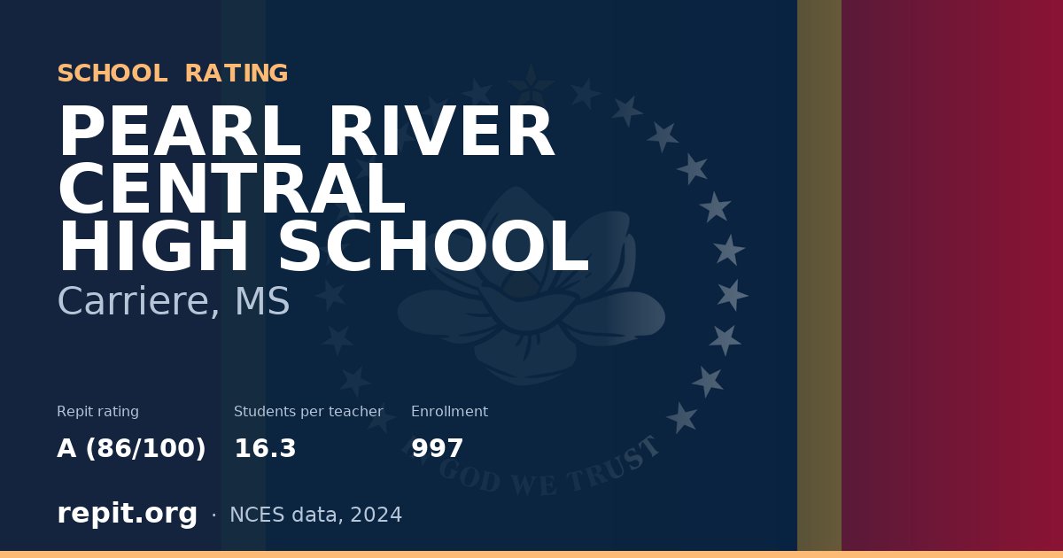 PEARL RIVER CENTRAL HIGH SCHOOL, Carriere, MS — Repit school rating A (86/100)