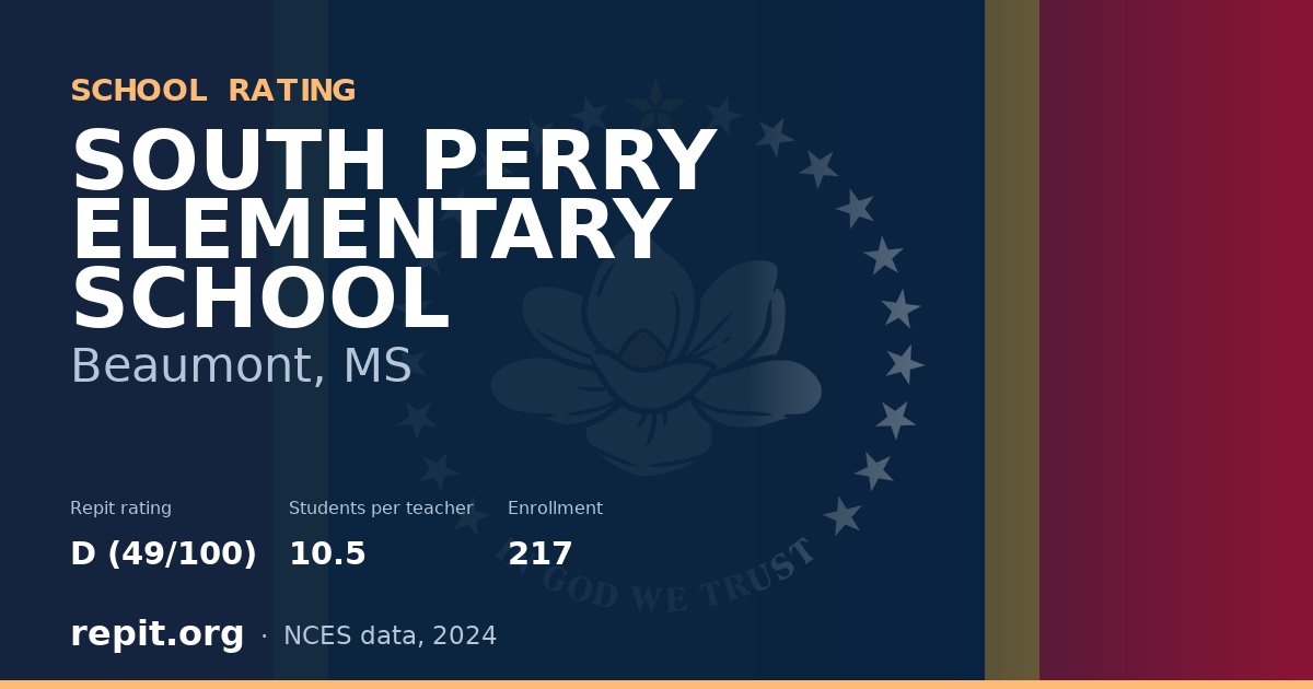 SOUTH PERRY ELEMENTARY SCHOOL, Beaumont, MS — Repit school rating D (49/100)