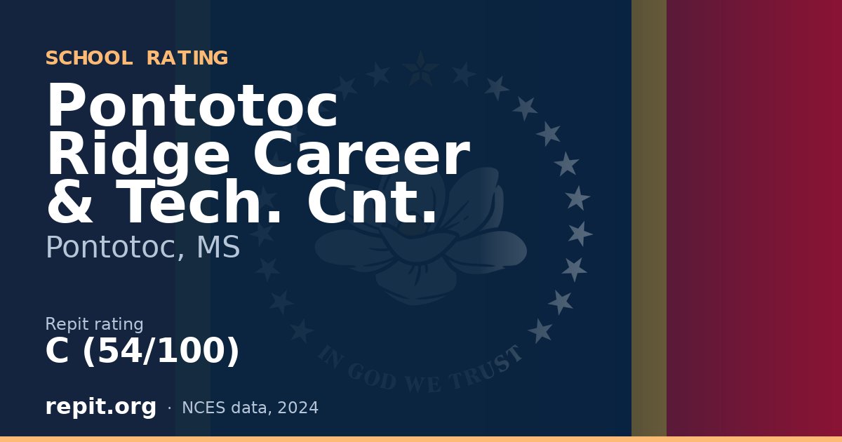 Pontotoc Ridge Career & Tech. Cnt., Pontotoc, MS — Repit school rating C (54/100)