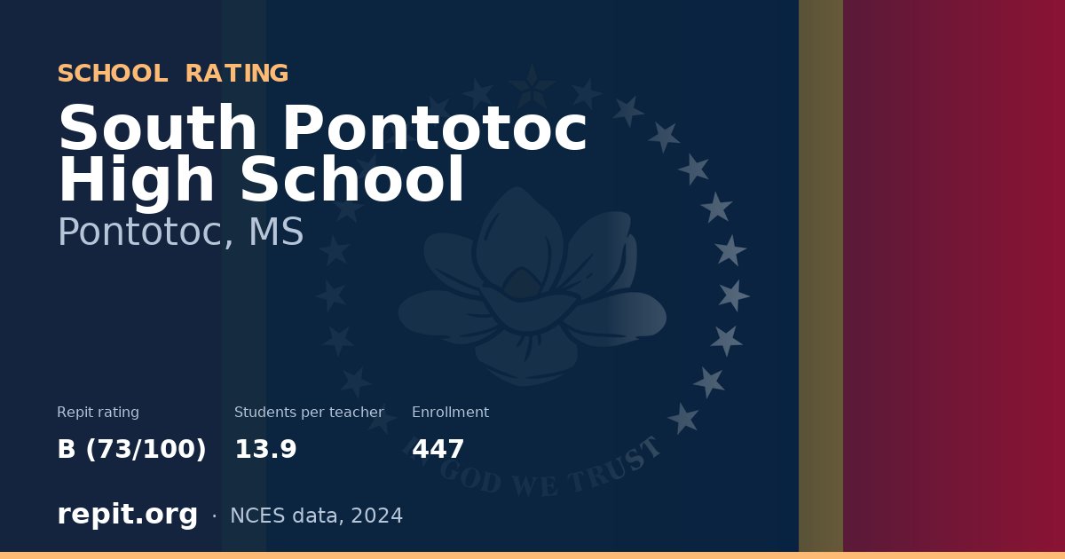 South Pontotoc High School, Pontotoc, MS — Repit school rating B (73/100)