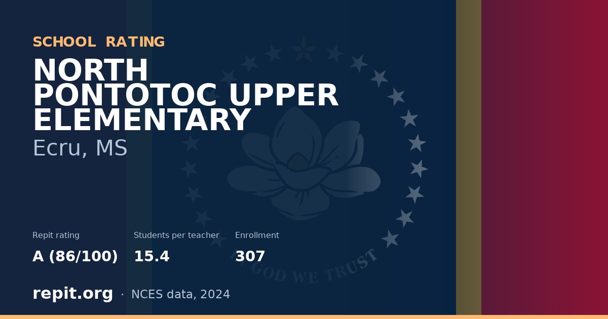 NORTH PONTOTOC UPPER ELEMENTARY, Ecru, MS — Repit school rating A (86/100)