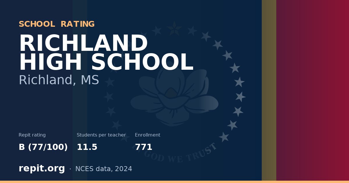 RICHLAND HIGH SCHOOL, Richland, MS — Repit school rating B (77/100)