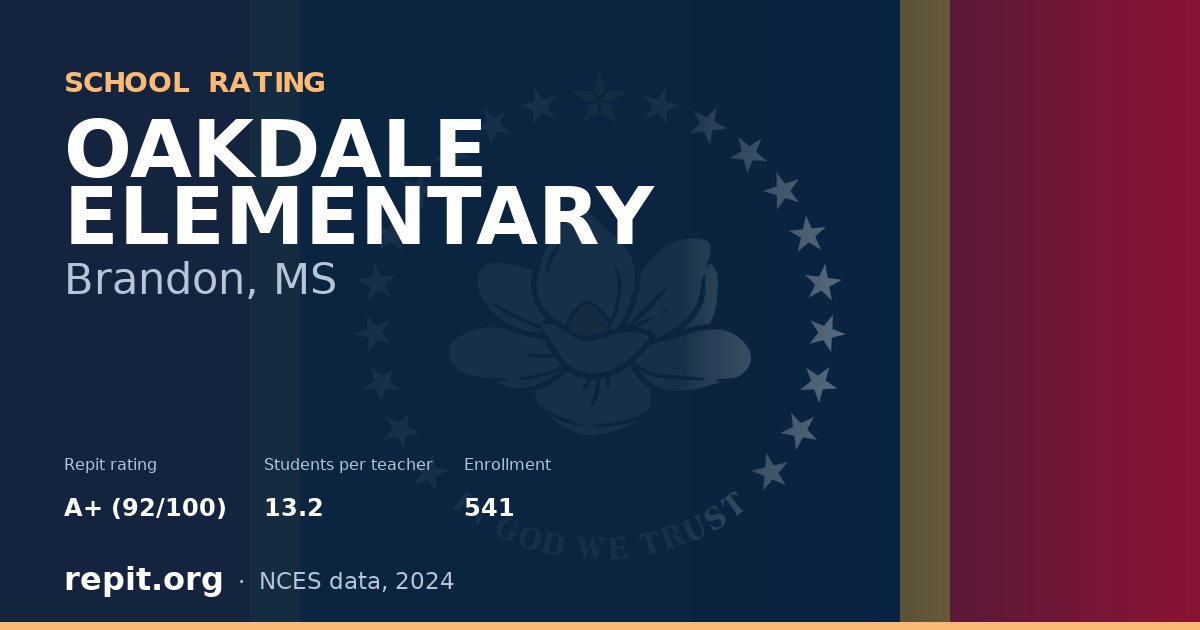 OAKDALE ELEMENTARY, Brandon, MS — Repit school rating A+ (92/100)