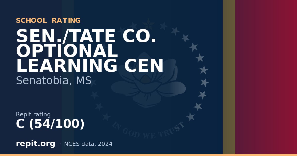 SEN./TATE CO. OPTIONAL LEARNING CEN, Senatobia, MS — Repit school rating C (54/100)