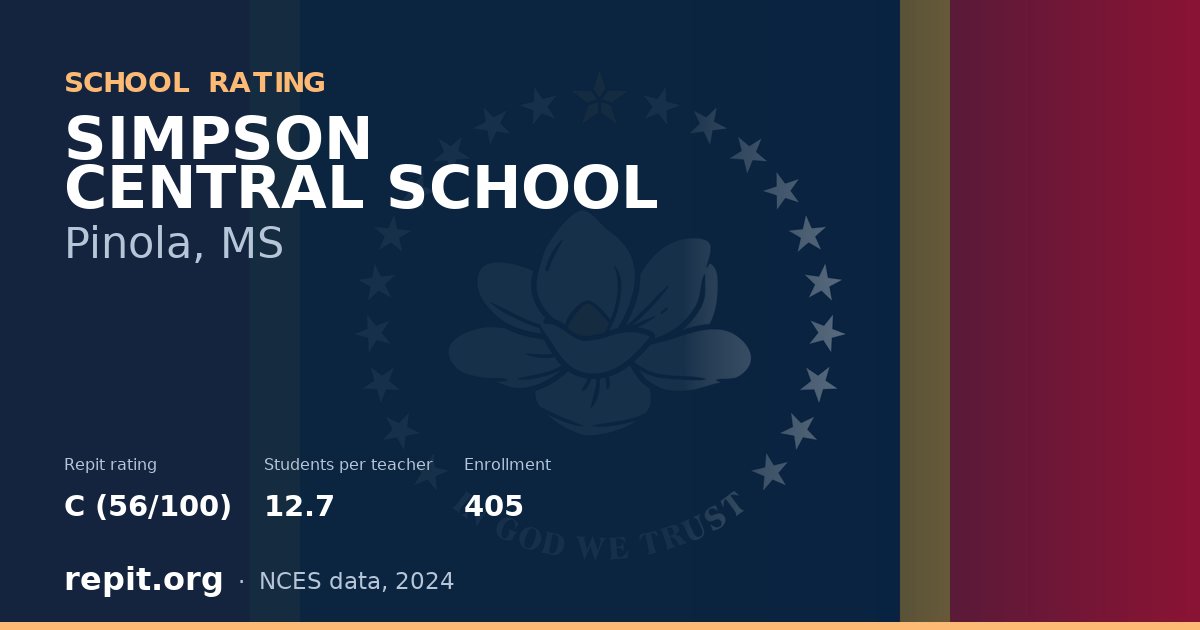 SIMPSON CENTRAL SCHOOL, Pinola, MS — Repit school rating C (56/100)