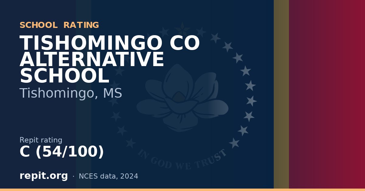 TISHOMINGO CO ALTERNATIVE SCHOOL, Tishomingo, MS — Repit school rating C (54/100)