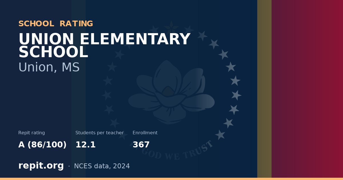 UNION ELEMENTARY SCHOOL, Union, MS — Repit school rating A (86/100)