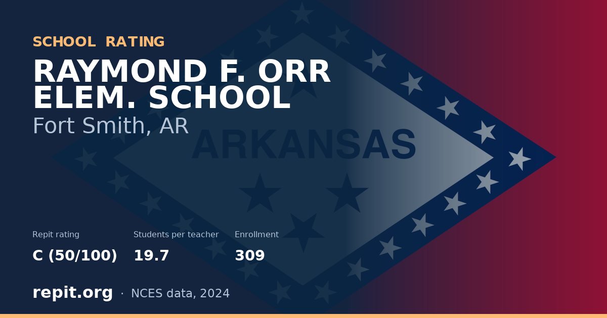RAYMOND F. ORR ELEM. SCHOOL, Fort Smith, AR — Repit school rating C (50/100)