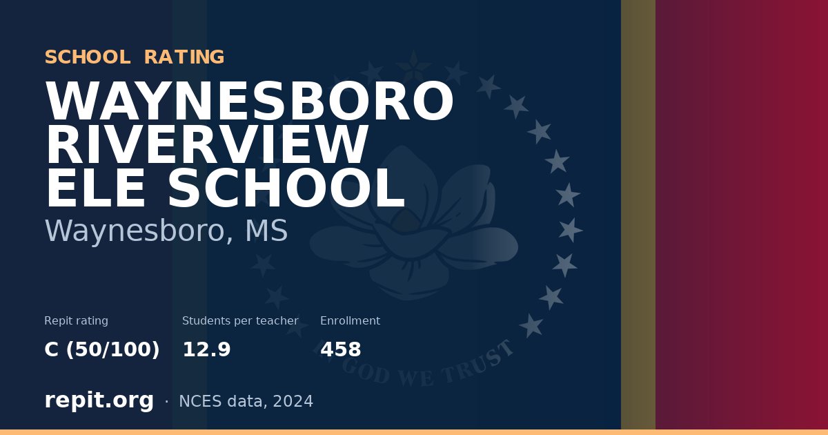 WAYNESBORO RIVERVIEW ELE SCHOOL, Waynesboro, MS — Repit school rating C (50/100)