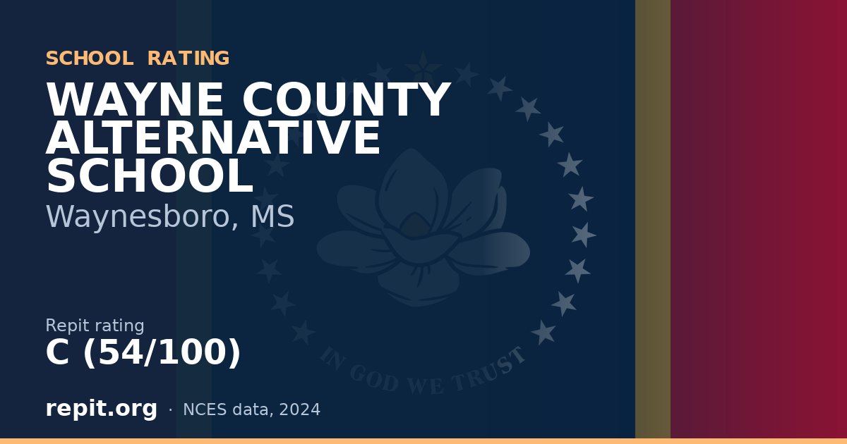 WAYNE COUNTY ALTERNATIVE SCHOOL, Waynesboro, MS — Repit school rating C (54/100)