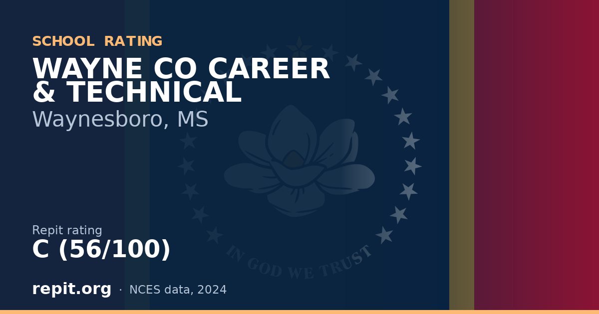 WAYNE CO CAREER & TECHNICAL, Waynesboro, MS — Repit school rating C (56/100)