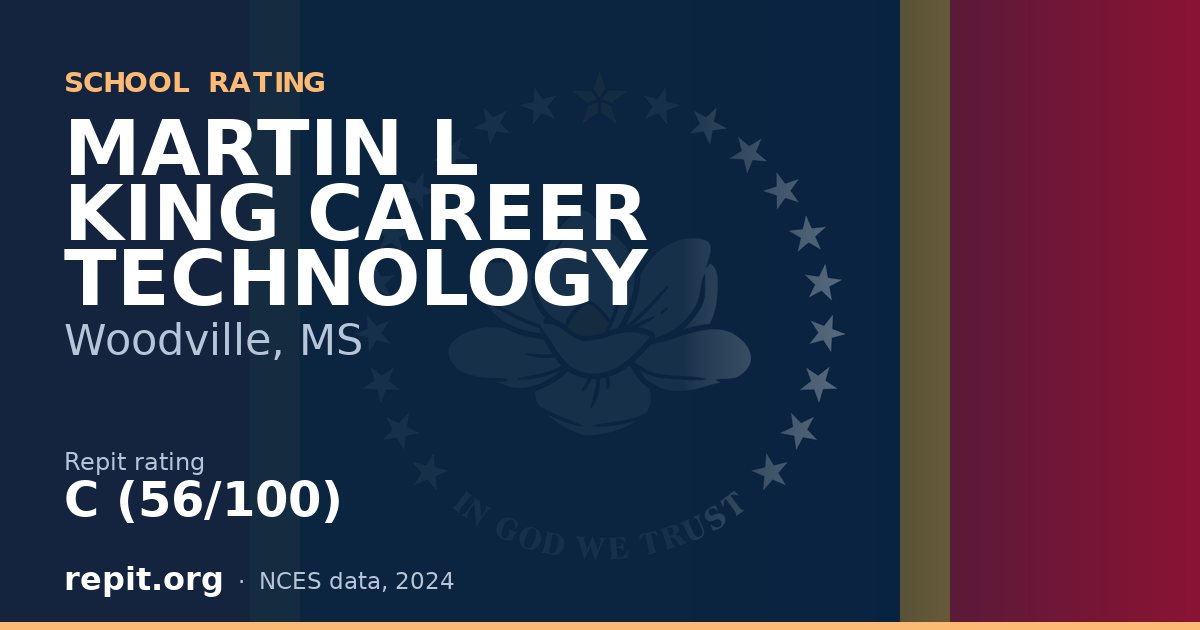 MARTIN L KING CAREER TECHNOLOGY, Woodville, MS — Repit school rating C (56/100)
