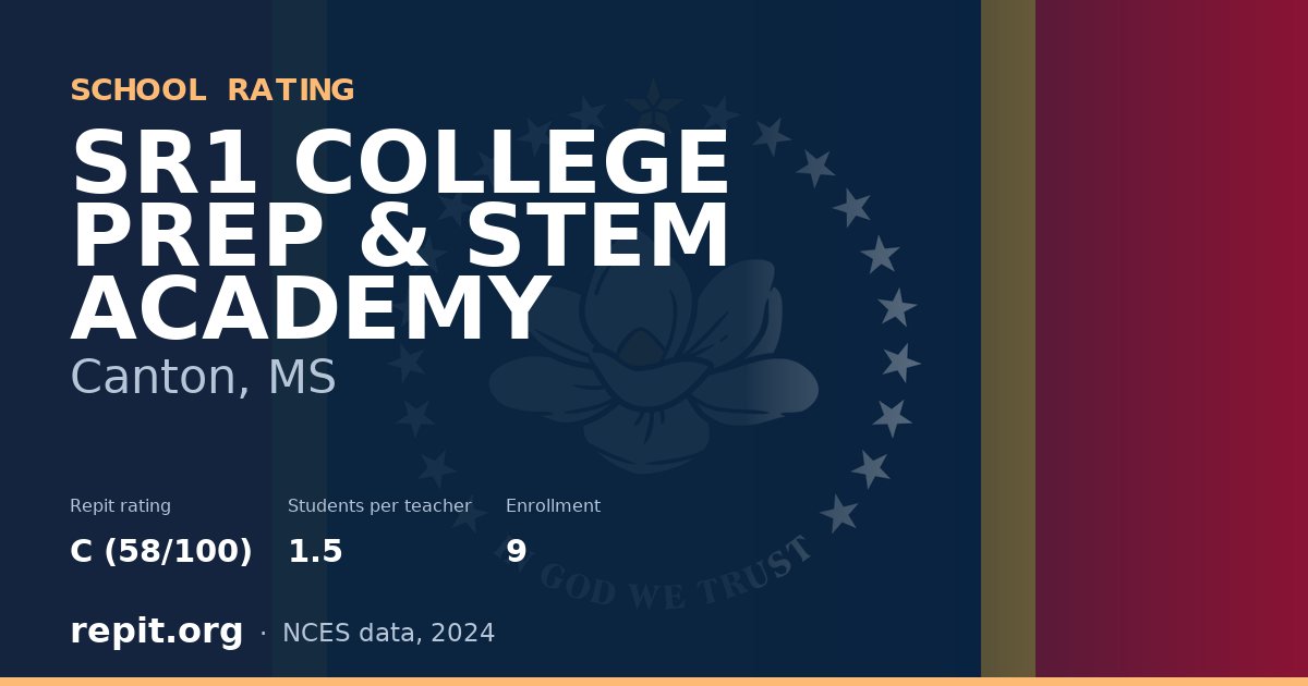 SR1 COLLEGE PREP & STEM ACADEMY, Canton, MS — Repit school rating C (58/100)