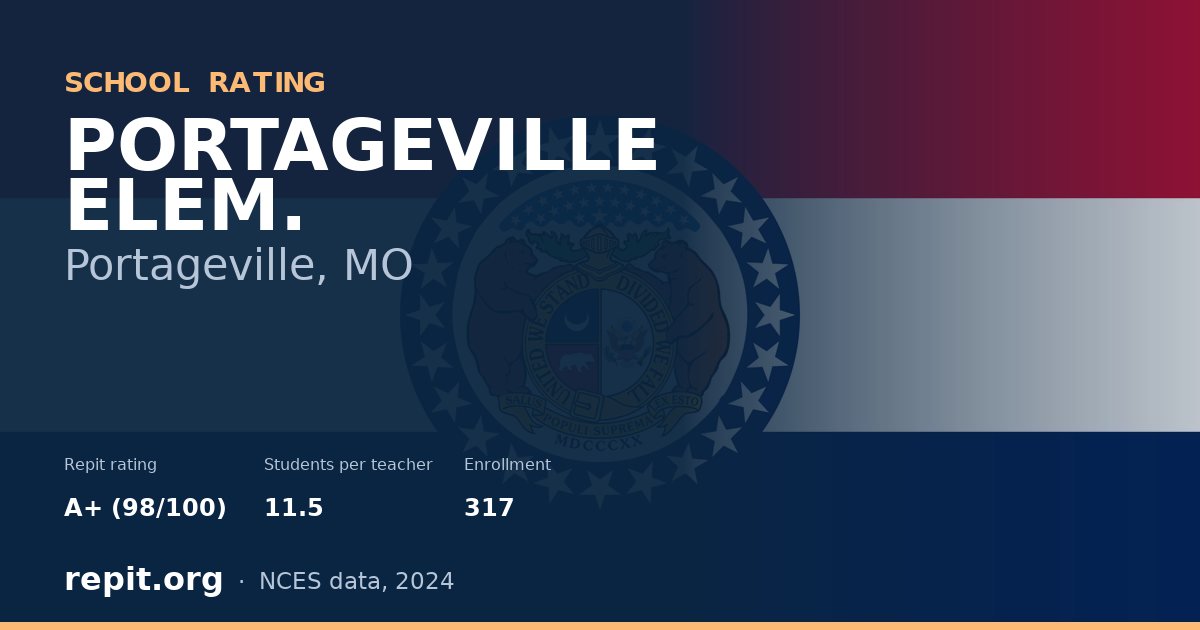 PORTAGEVILLE ELEM., Portageville, MO — Repit school rating A+ (98/100)