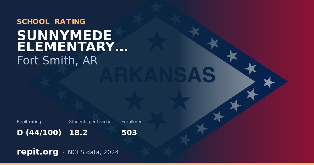 SUNNYMEDE ELEMENTARY SCHOOL, Fort Smith, AR — Repit school rating D (44/100)