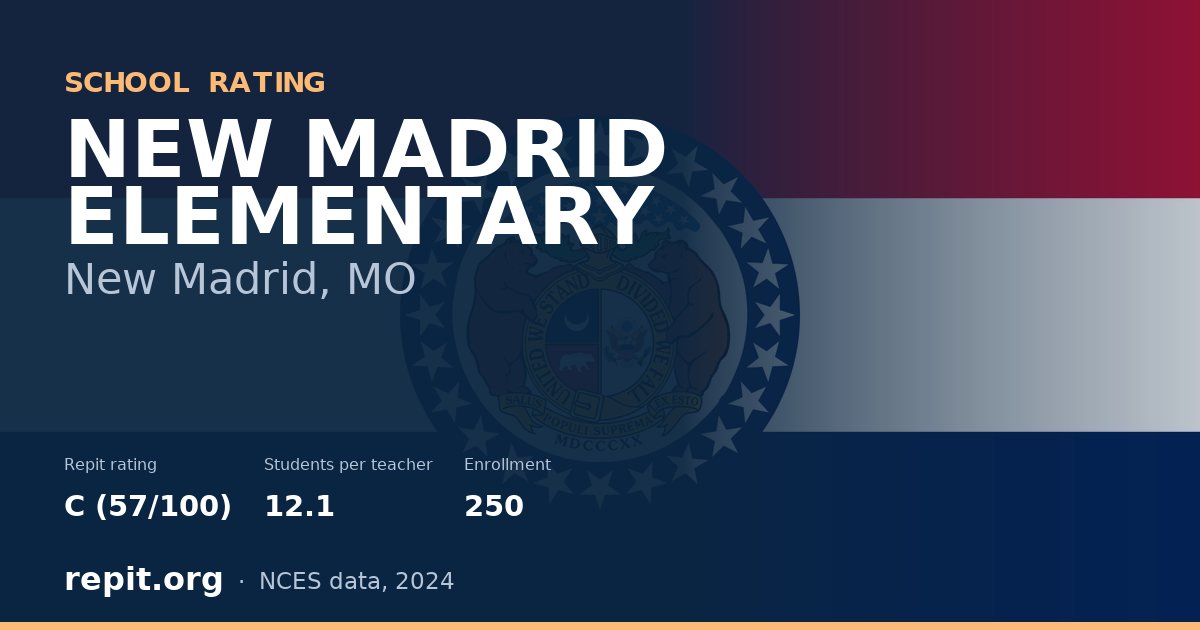 NEW MADRID ELEMENTARY, New Madrid, MO — Repit school rating C (57/100)