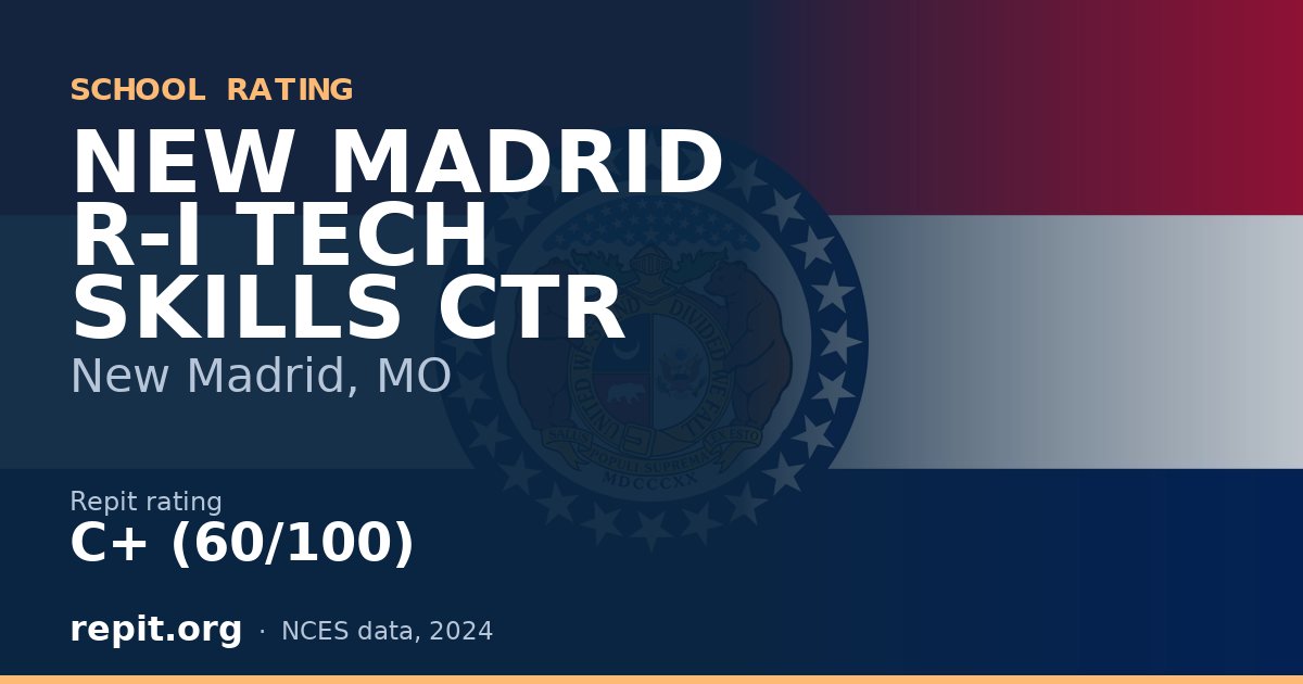 NEW MADRID R-I TECH SKILLS CTR, New Madrid, MO — Repit school rating C+ (60/100)