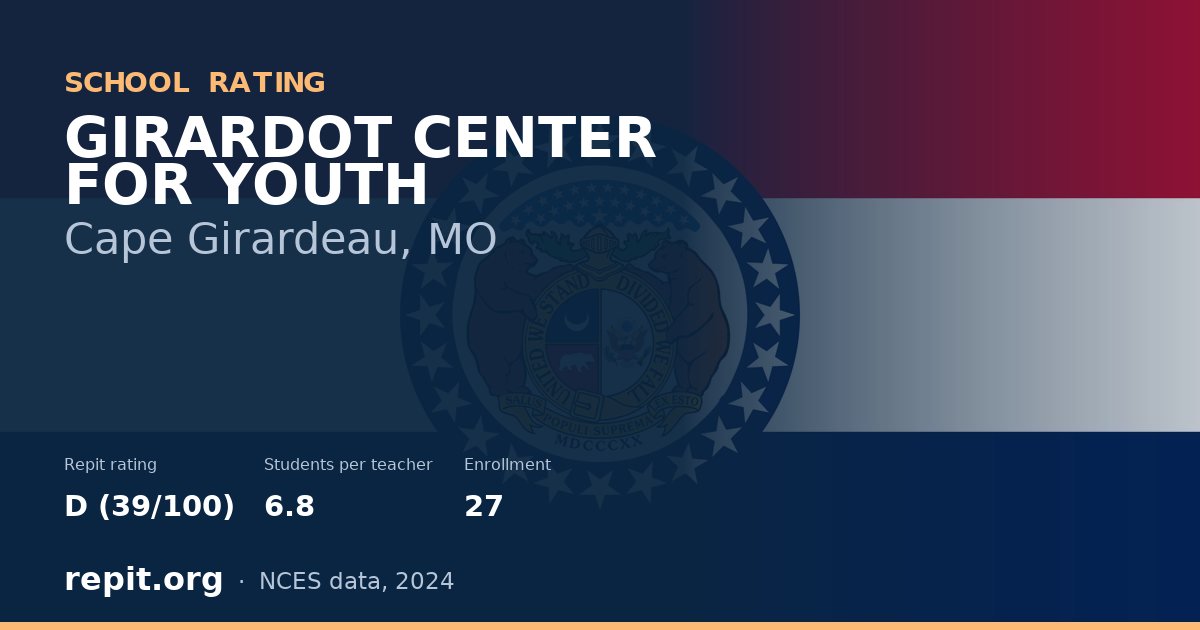 GIRARDOT CENTER FOR YOUTH, Cape Girardeau, MO — Repit school rating D (39/100)