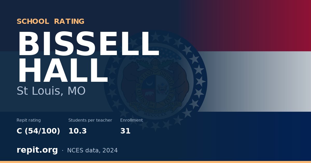 BISSELL HALL, St Louis, MO — Repit school rating C (54/100)