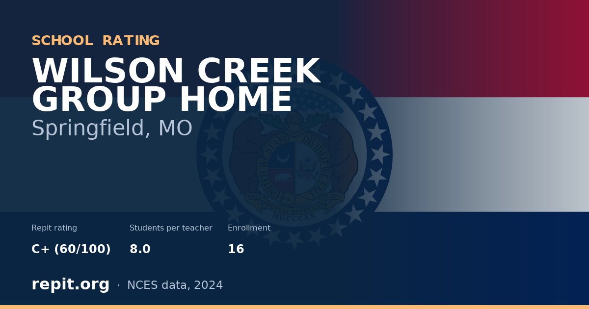WILSON CREEK GROUP HOME, Springfield, MO — Repit school rating C+ (60/100)