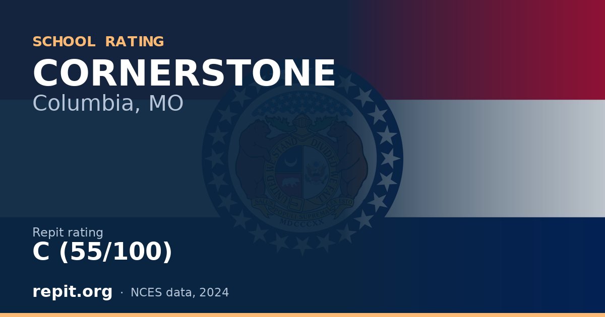CORNERSTONE, Columbia, MO — Repit school rating C (55/100)