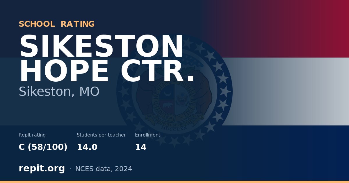 SIKESTON HOPE CTR., Sikeston, MO — Repit school rating C (58/100)