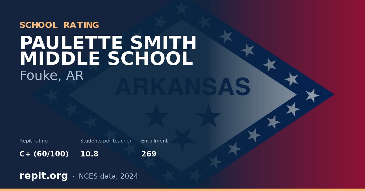 PAULETTE SMITH MIDDLE SCHOOL, Fouke, AR — Repit school rating C+ (60/100)