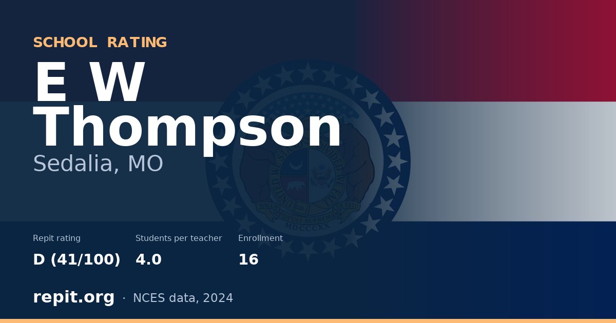 E W Thompson, Sedalia, MO — Repit school rating D (41/100)