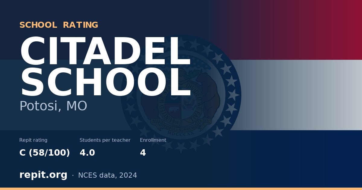 CITADEL SCHOOL, Potosi, MO — Repit school rating C (58/100)