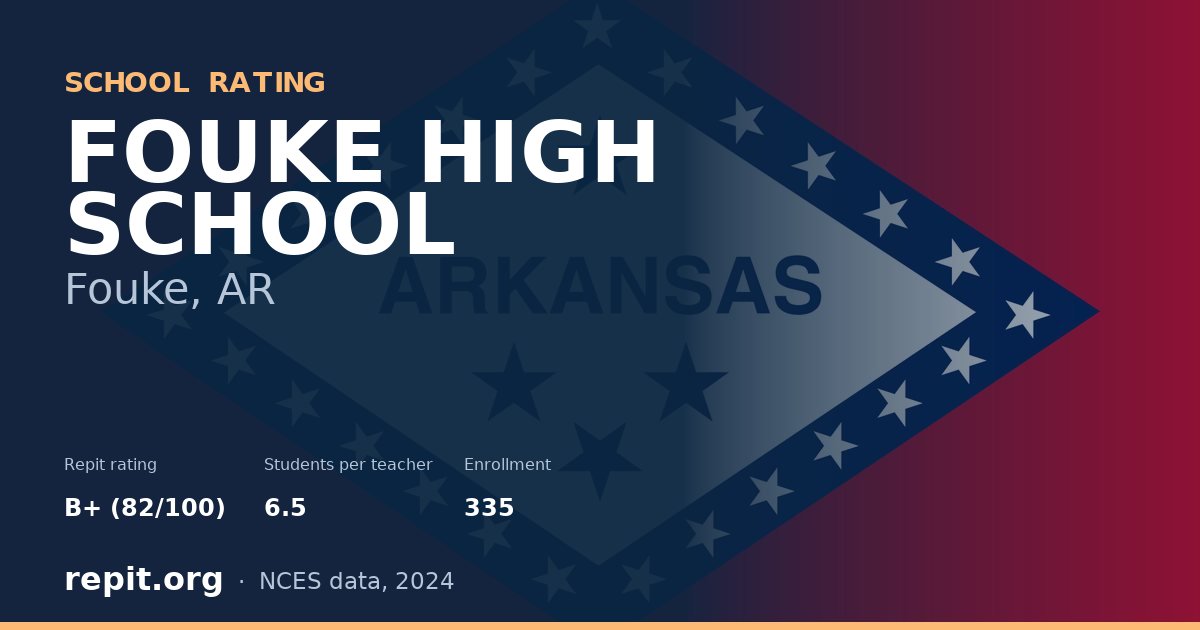 FOUKE HIGH SCHOOL, Fouke, AR — Repit school rating B+ (82/100)