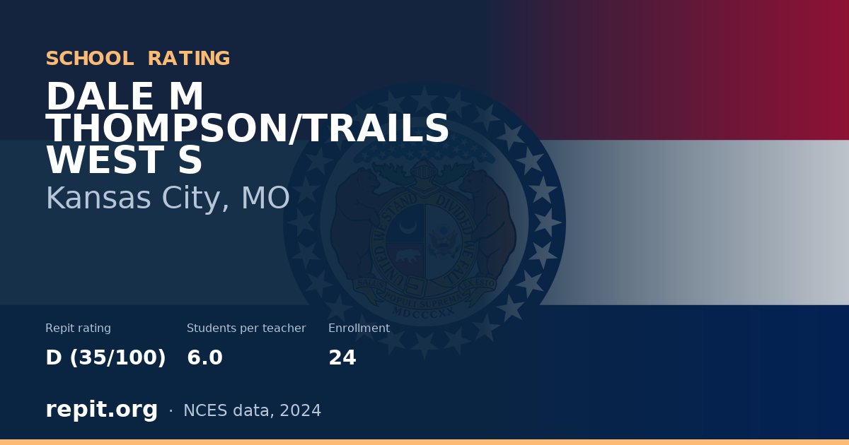 DALE M THOMPSON/TRAILS WEST S, Kansas City, MO — Repit school rating D (35/100)
