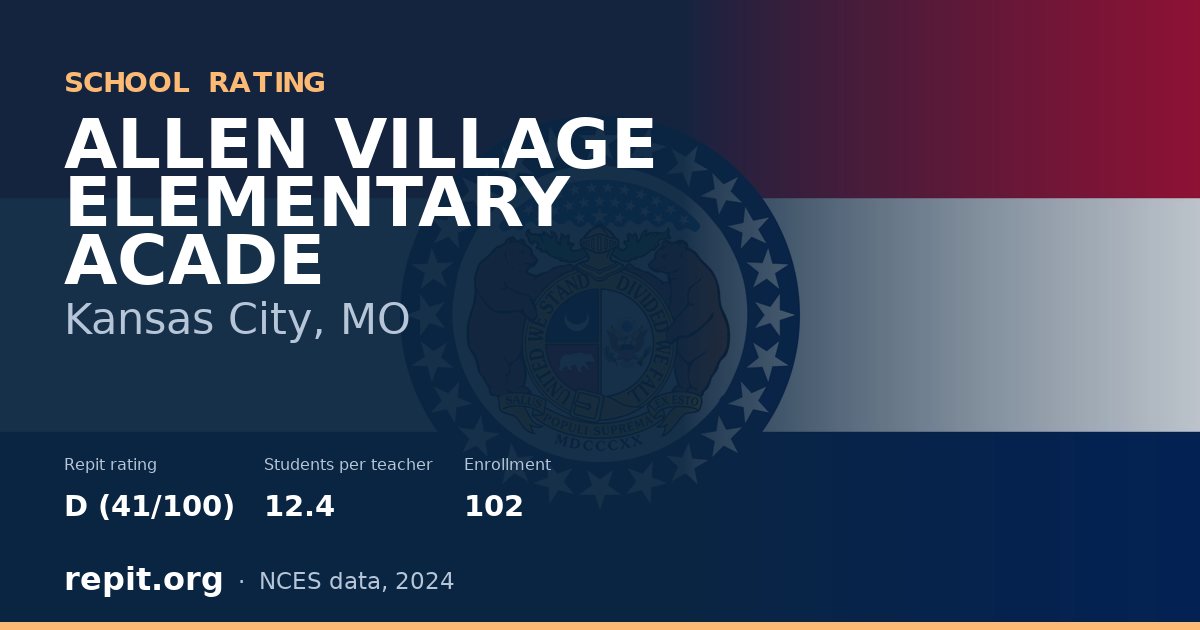 ALLEN VILLAGE ELEMENTARY ACADE, Kansas City, MO — Repit school rating D (41/100)