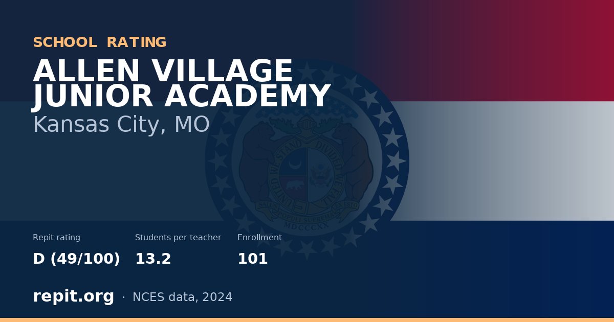 ALLEN VILLAGE JUNIOR ACADEMY, Kansas City, MO — Repit school rating D (49/100)
