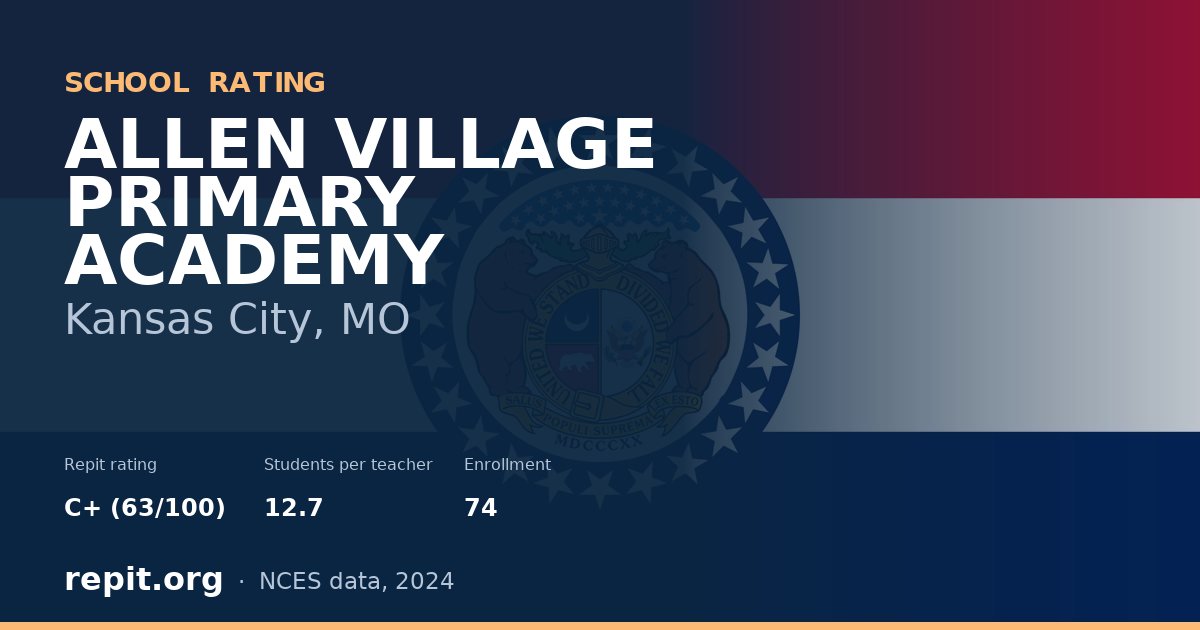 ALLEN VILLAGE PRIMARY ACADEMY, Kansas City, MO — Repit school rating C+ (63/100)