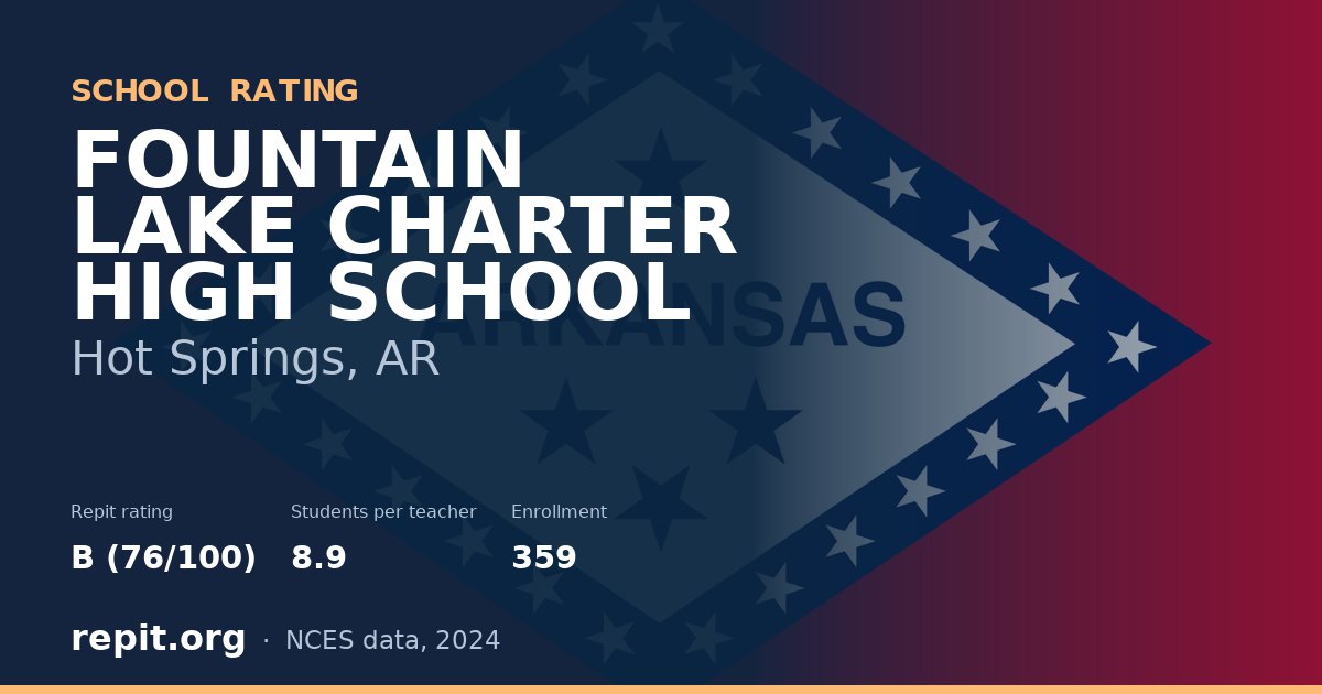 FOUNTAIN LAKE CHARTER HIGH SCHOOL, Hot Springs, AR — Repit school rating B (76/100)