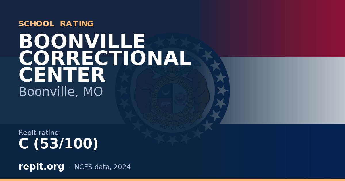 BOONVILLE CORRECTIONAL CENTER, Boonville, MO — Repit school rating C (53/100)