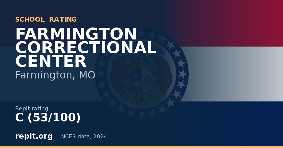FARMINGTON CORRECTIONAL CENTER, Farmington, MO — Repit school rating C (53/100)