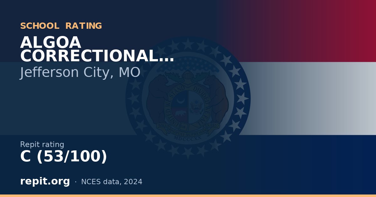 ALGOA CORRECTIONAL CENTER, Jefferson City, MO — Repit school rating C (53/100)