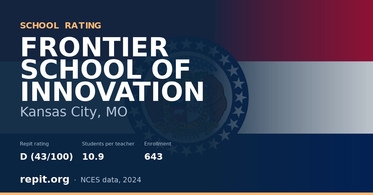 FRONTIER SCHOOL OF INNOVATION, Kansas City, MO — Repit school rating D (43/100)