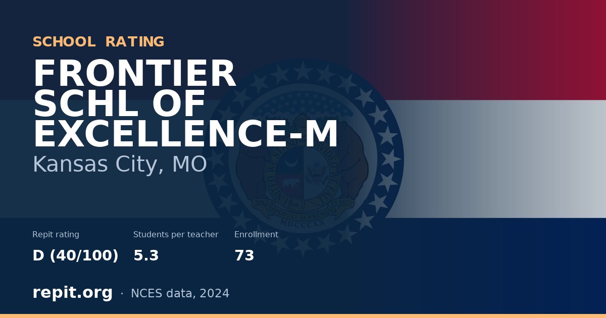 FRONTIER SCHL OF EXCELLENCE-M, Kansas City, MO — Repit school rating D (40/100)