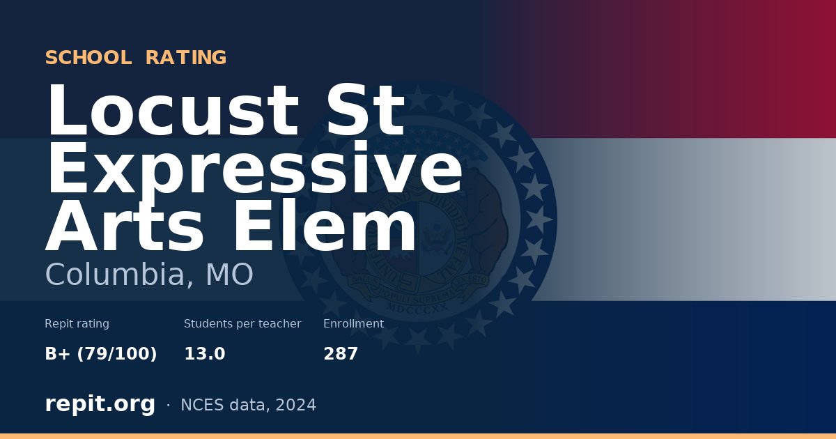 Locust St Expressive Arts Elem, Columbia, MO — Repit school rating B+ (79/100)