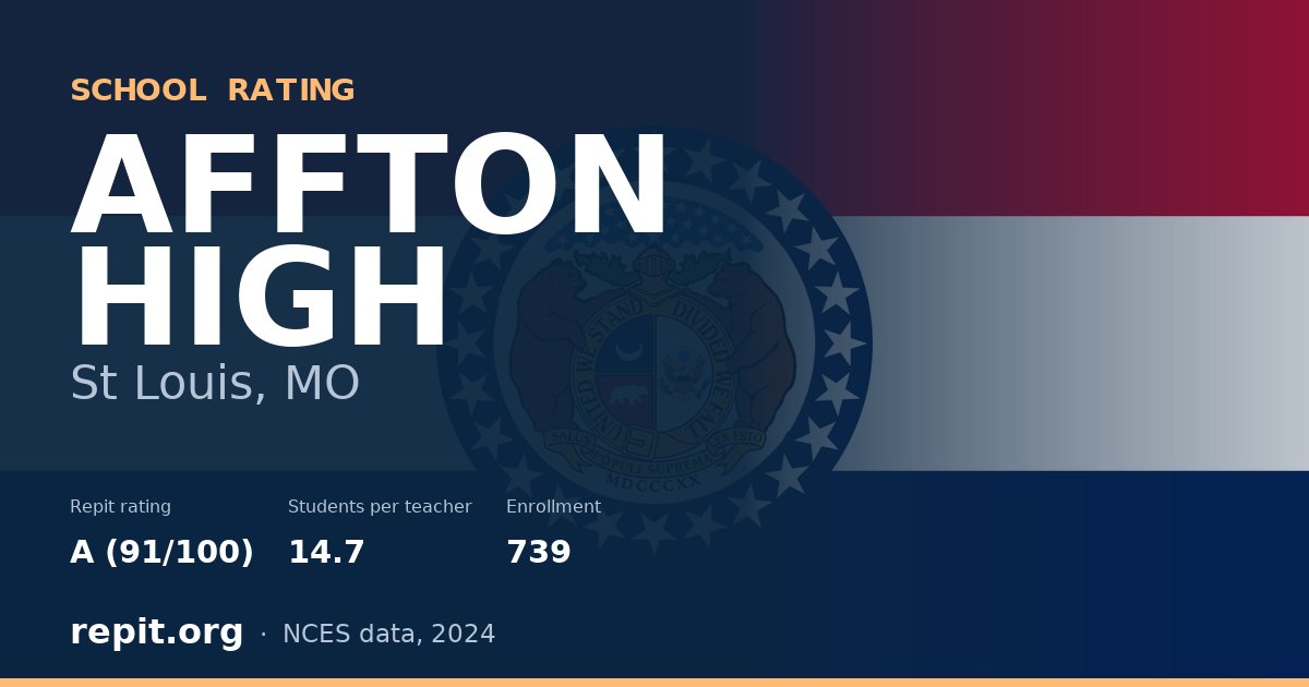 AFFTON HIGH, St Louis, MO — Repit school rating A (91/100)