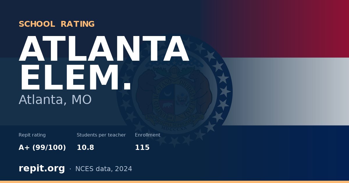 ATLANTA ELEM., Atlanta, MO — Repit school rating A+ (99/100)