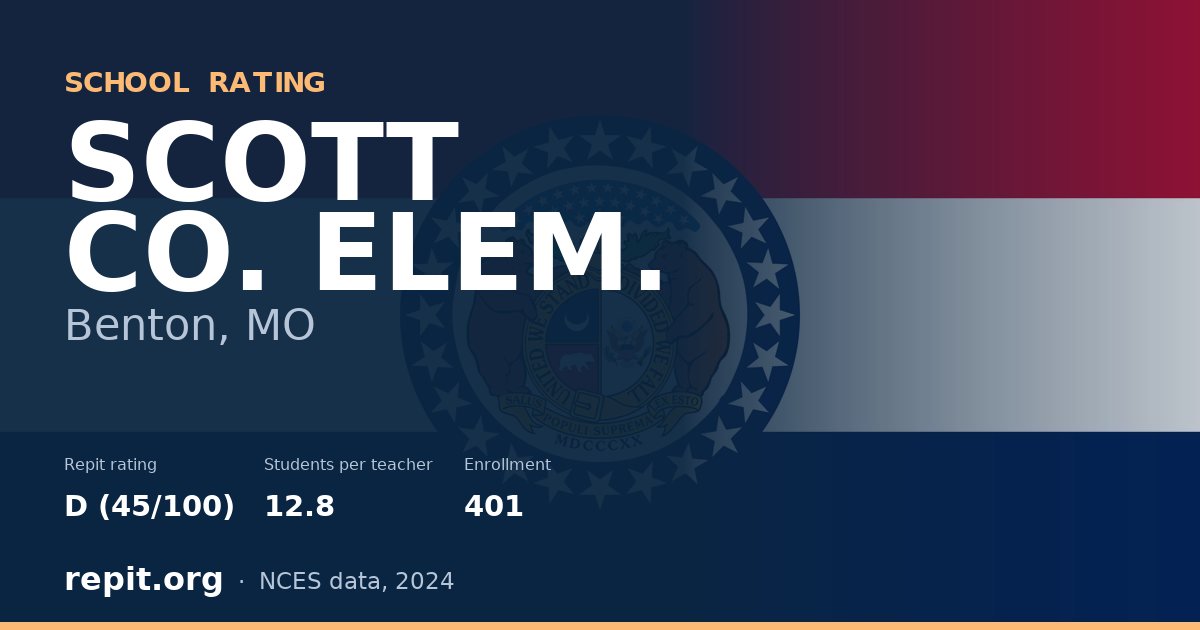SCOTT CO. ELEM., Benton, MO — Repit school rating D (45/100)