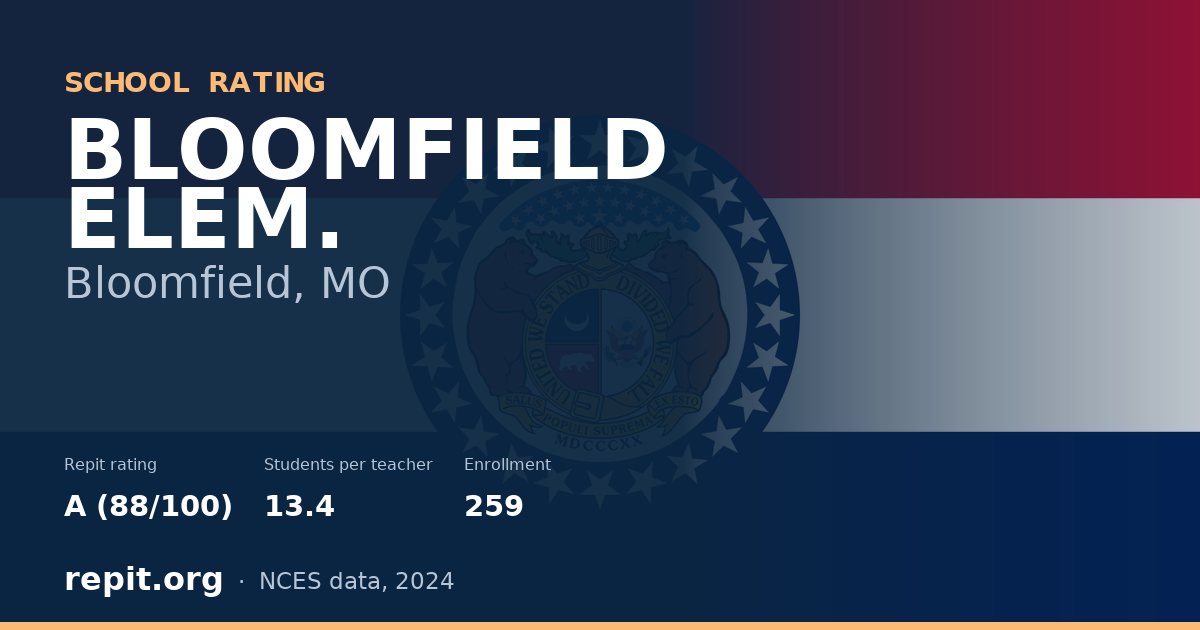 BLOOMFIELD ELEM., Bloomfield, MO — Repit school rating A (88/100)