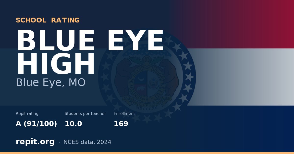 BLUE EYE HIGH, Blue Eye, MO — Repit school rating A (91/100)