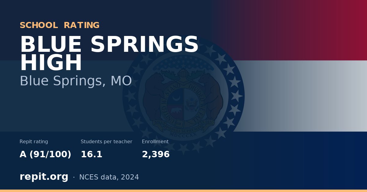 BLUE SPRINGS HIGH, Blue Springs, MO — Repit school rating A (91/100)